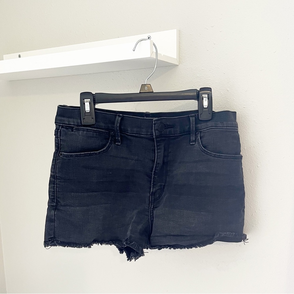 Abercrombie and Fitch Raw Hem Jean Shorts in Black